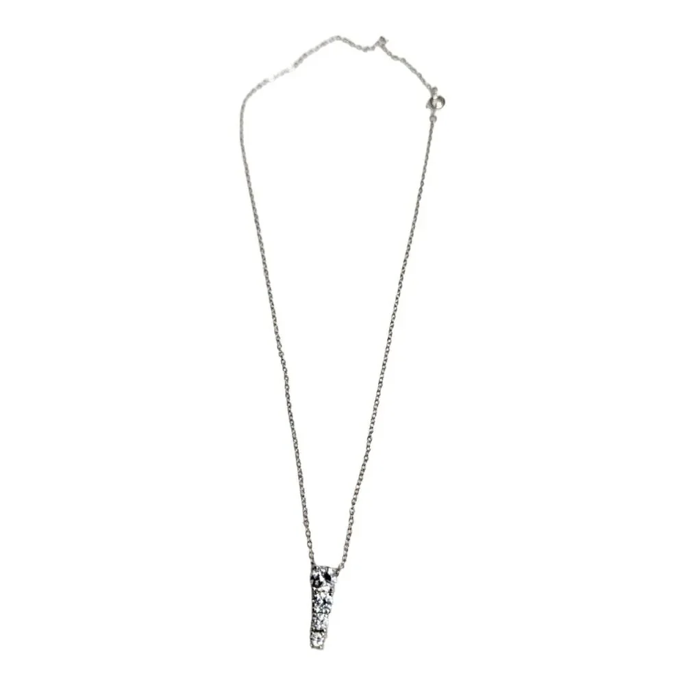 4 Round Cut CZ Cubic Zirconia Stones Pendant Silver Tone Chain Box Necklace - Picture 3 of 5